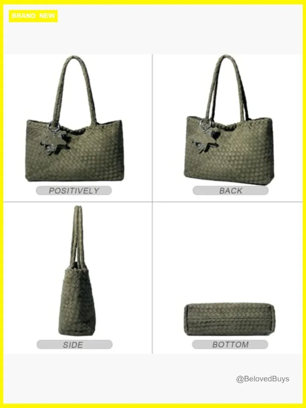 Woven Hobo Bag, Faux Leather Tote Shoulder Bag, Large Capacity, Magnetic